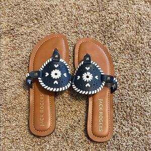 Jack Rogers Navy and White Sandals
